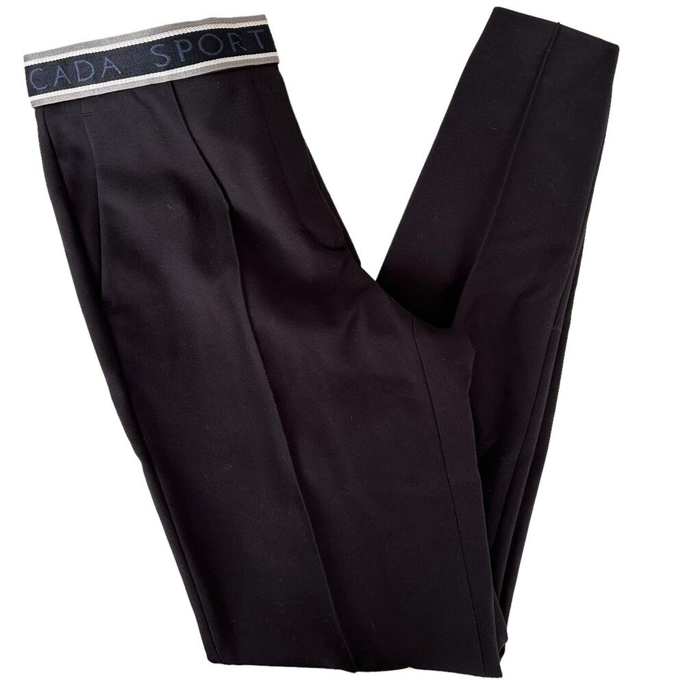 Escada Sport Spell Out Waistband Black Trousers Sz 4